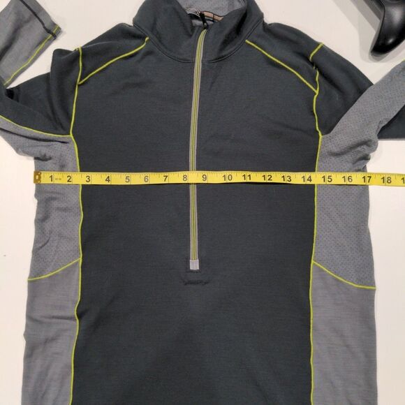 Smartwool Mens PhD Wind Merino Poly Blend Half Zip LS Top Size S Gray Hiking - Picture 12 of 14